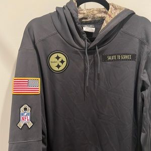 Nike Pittsburgh Steelers Salute to Service On Field Hoodie Therma Fit Mens Sz L